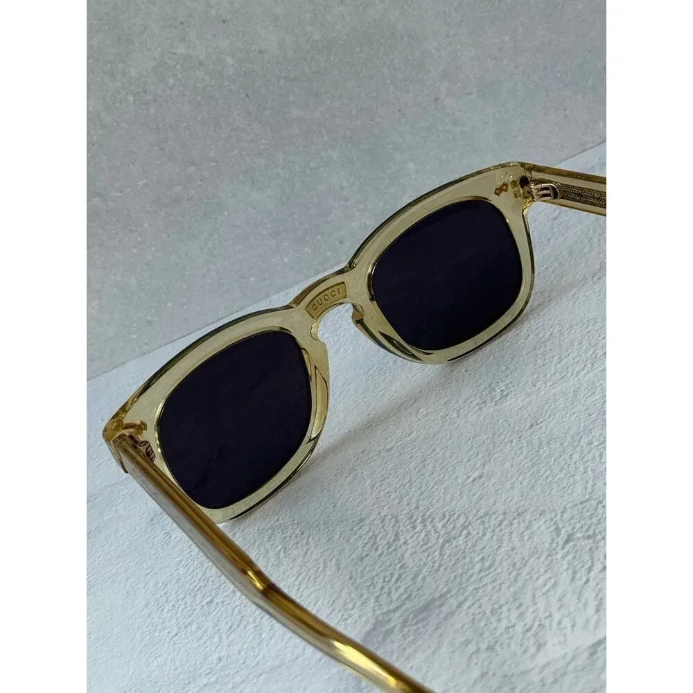NEW Gucci GG0182S Transparent Brown Unisex Sunglasses